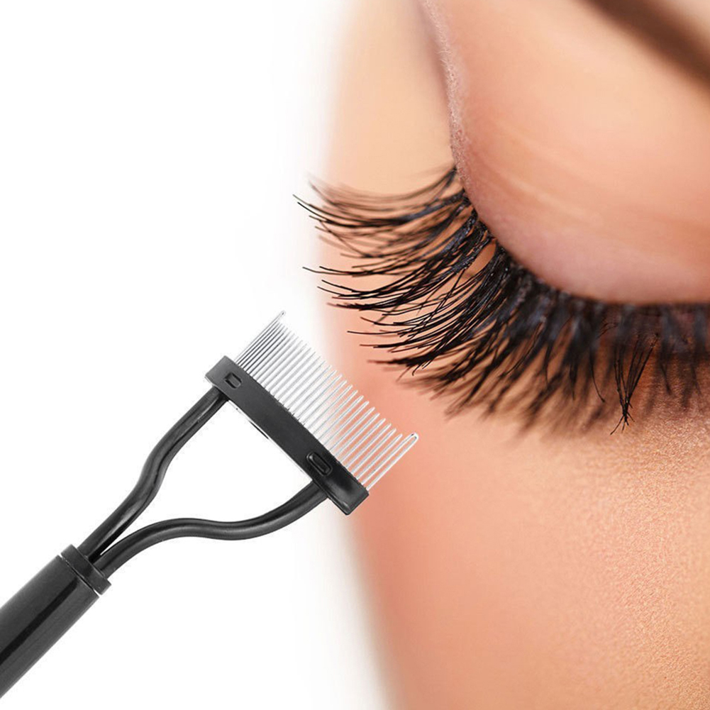 Grofry Eyelashes Comb Steel Needle Eyelashes Extension Brush Comb Lash Separator Beauty Makeup Tool